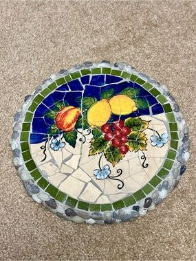 Mosaic wall home decor fruit Italian lemons grapes stone kitchen stepping stone